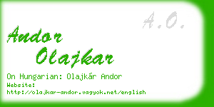 andor olajkar business card